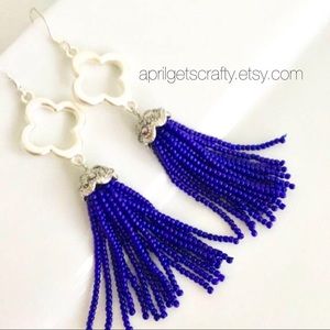 Cobalt blue tassel earrings